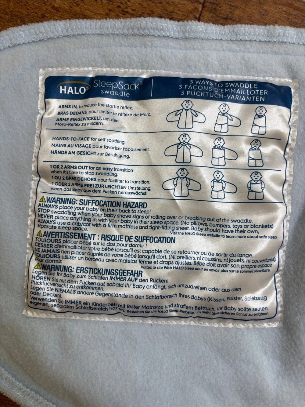 Halo 2-Pack Wearable Sleep Sacks in Light Blue and Cream
